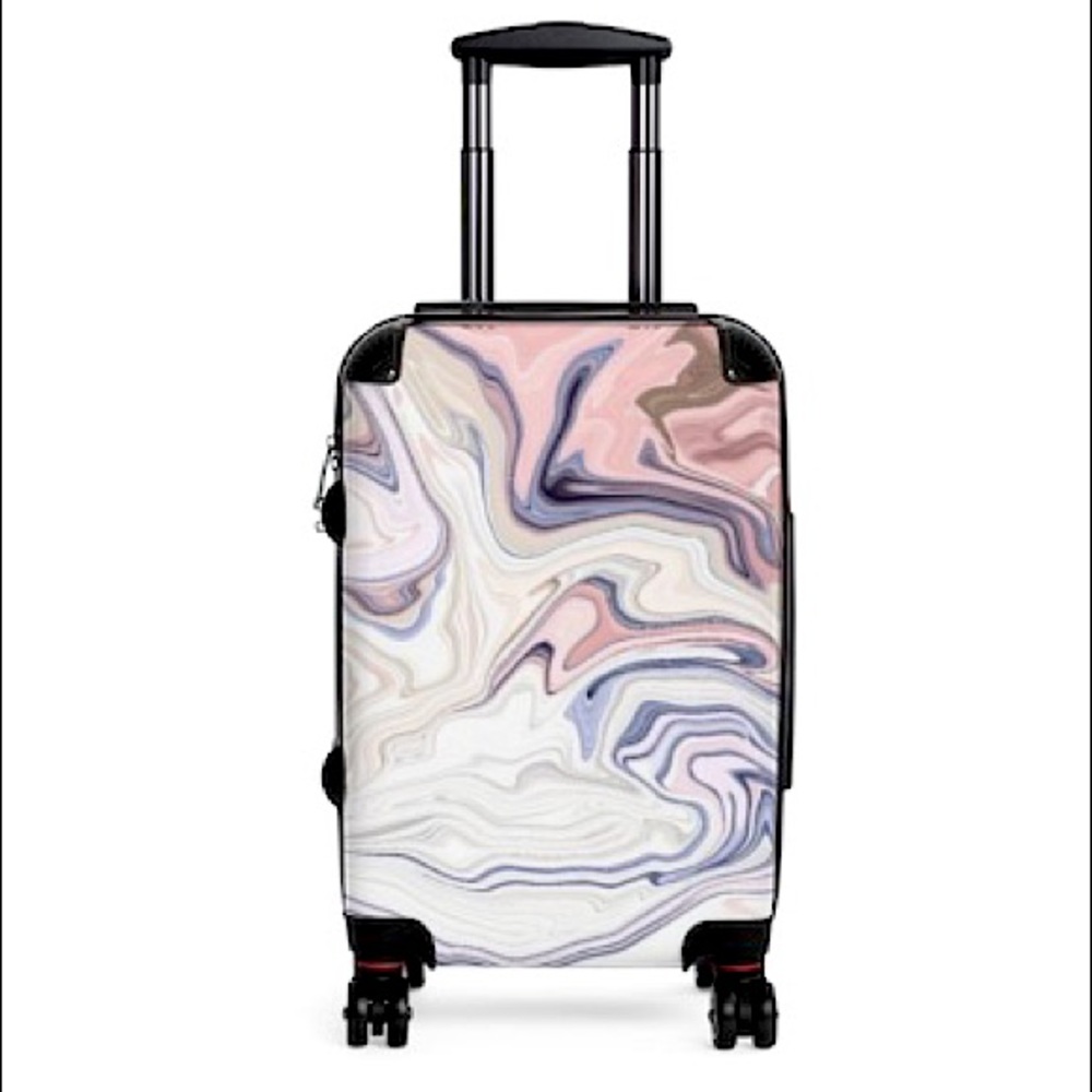 Pink, Purple and White Design Suitcase